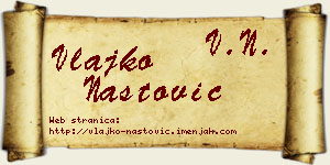 Vlajko Nastović vizit kartica